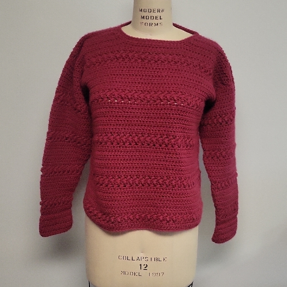 Women's Cranberry Hand Knit Sweater